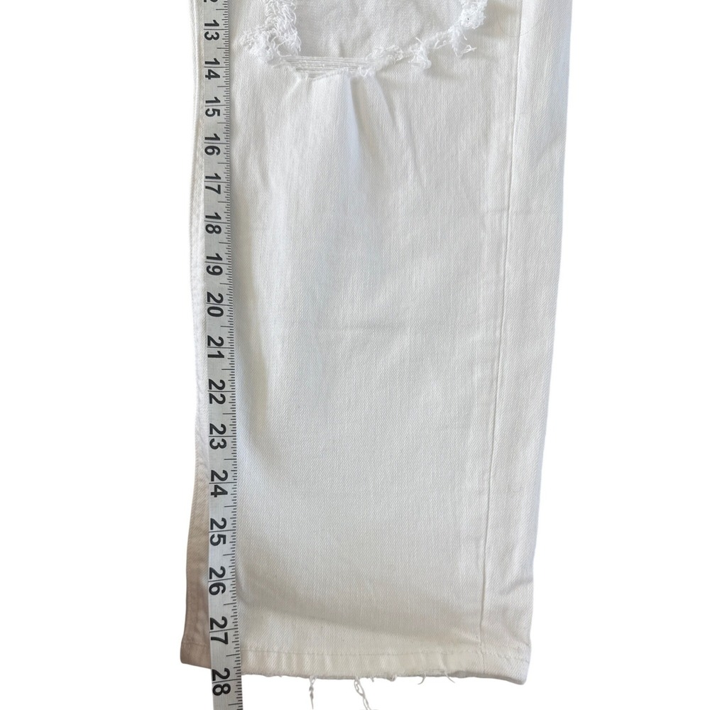 American Eagle Mom Straight Jeans Womens 14 Bright White Distressed‎ NWOT - Picture 4 of 12